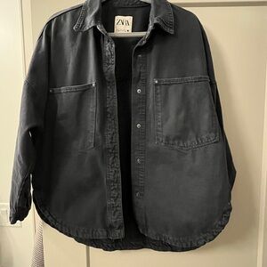 ZARA Denim Shirt Jacket – Dark Blue